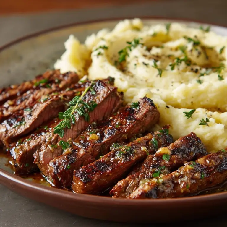 Garlic Butter Steak Bites with Creamy Mashed Potatoes Recipe