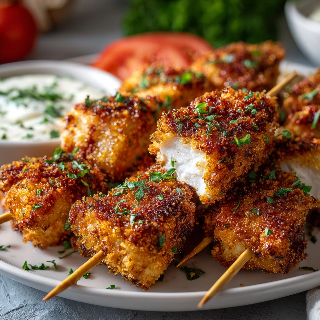 Breaded Chicken Skewers Recipe - Recipe Image