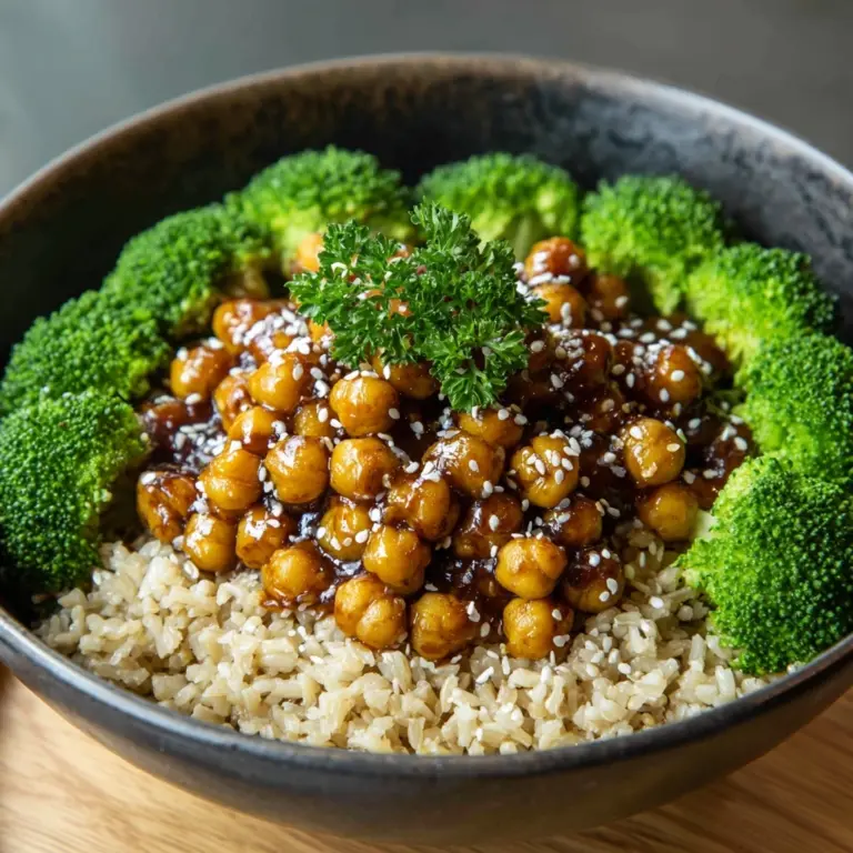 Sticky Sesame Chickpeas & Broccoli Recipe