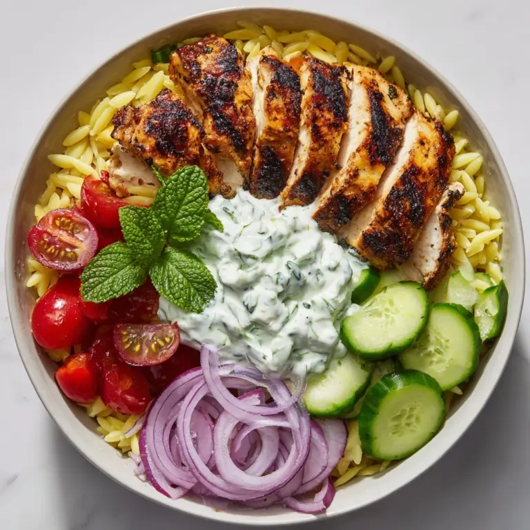 Greek Chicken Orzo Power Bowls Recipe