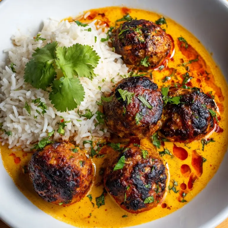 Spiced Chicken Meatballs in Coconut Curry Recipe