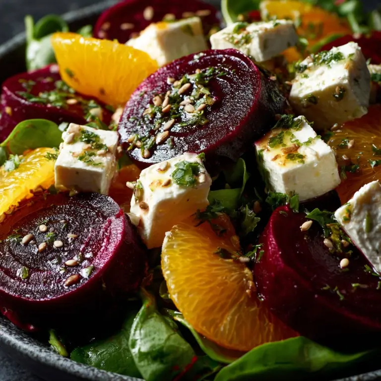 Beet Salad with Spinach, Mandarin Oranges & Feta Recipe