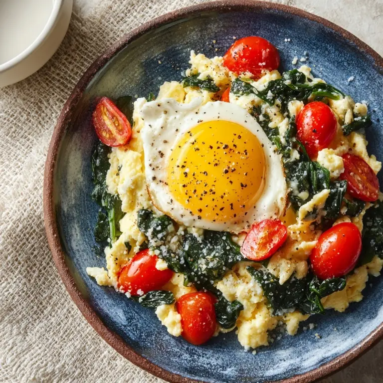Egg White Scramble with Spinach and Tomatoes Recipe