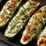 Cheesy Garlic Zucchini Steaks Recipe