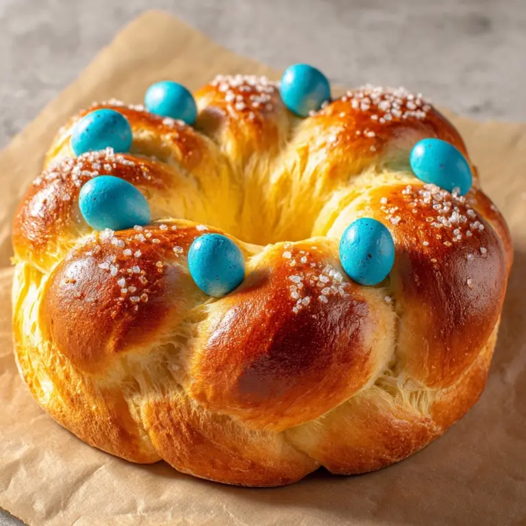 Italian Easter Bread With Dyed Eggs Recipe