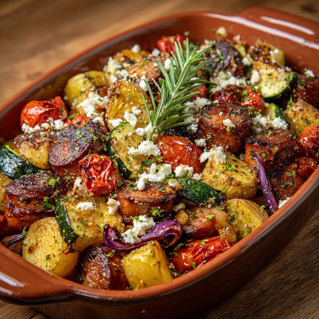 Summer Sausage Skillet with Andouille Sausage Recipe - Recipe Image