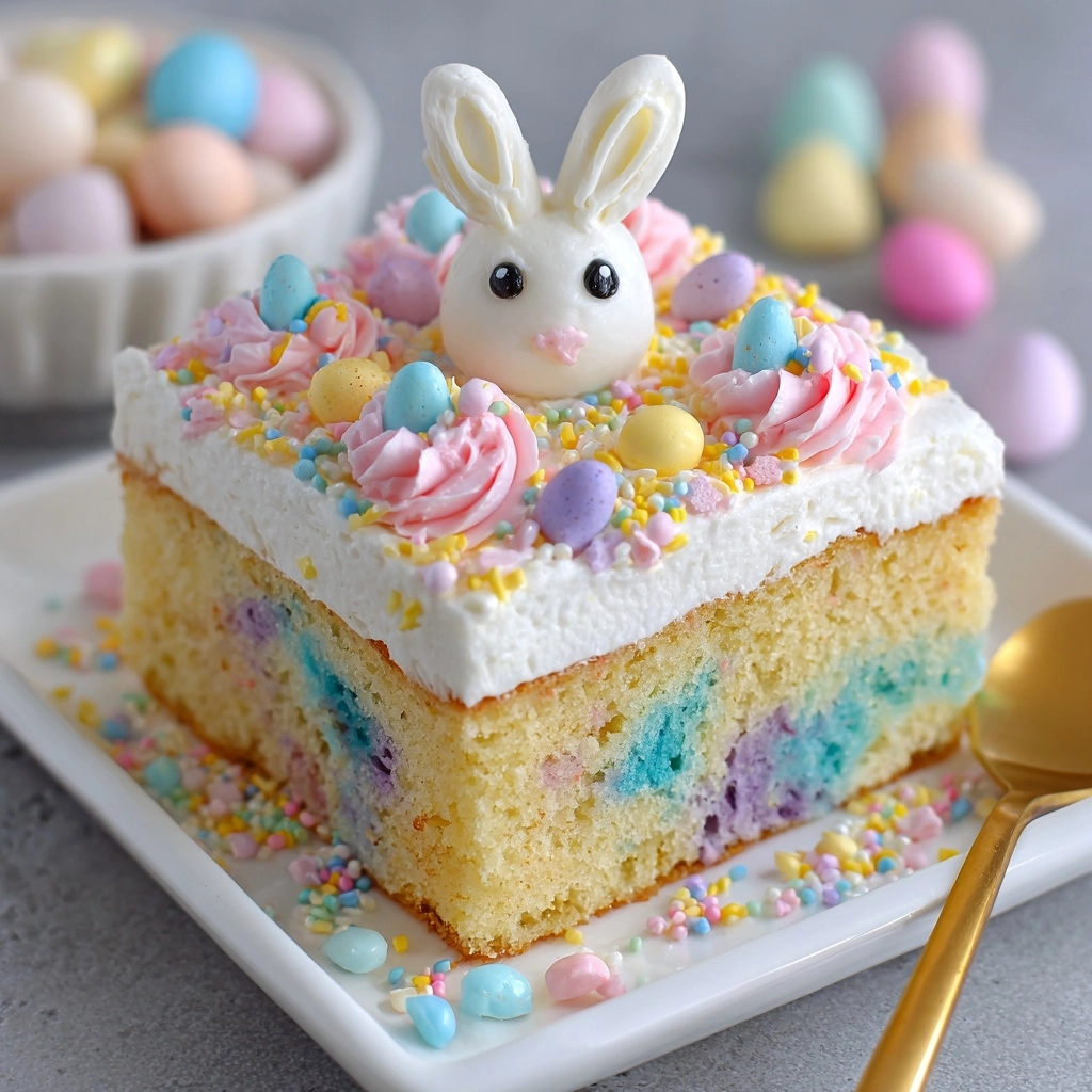 Easter Bunny Poke Cake Recipe - Recipe Image