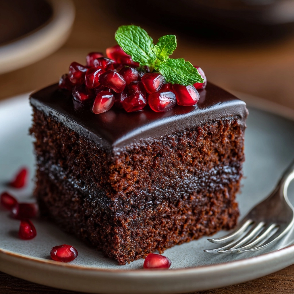 Chocolate Sponge with Pomegranate Ganache Recipe - Recipe Image