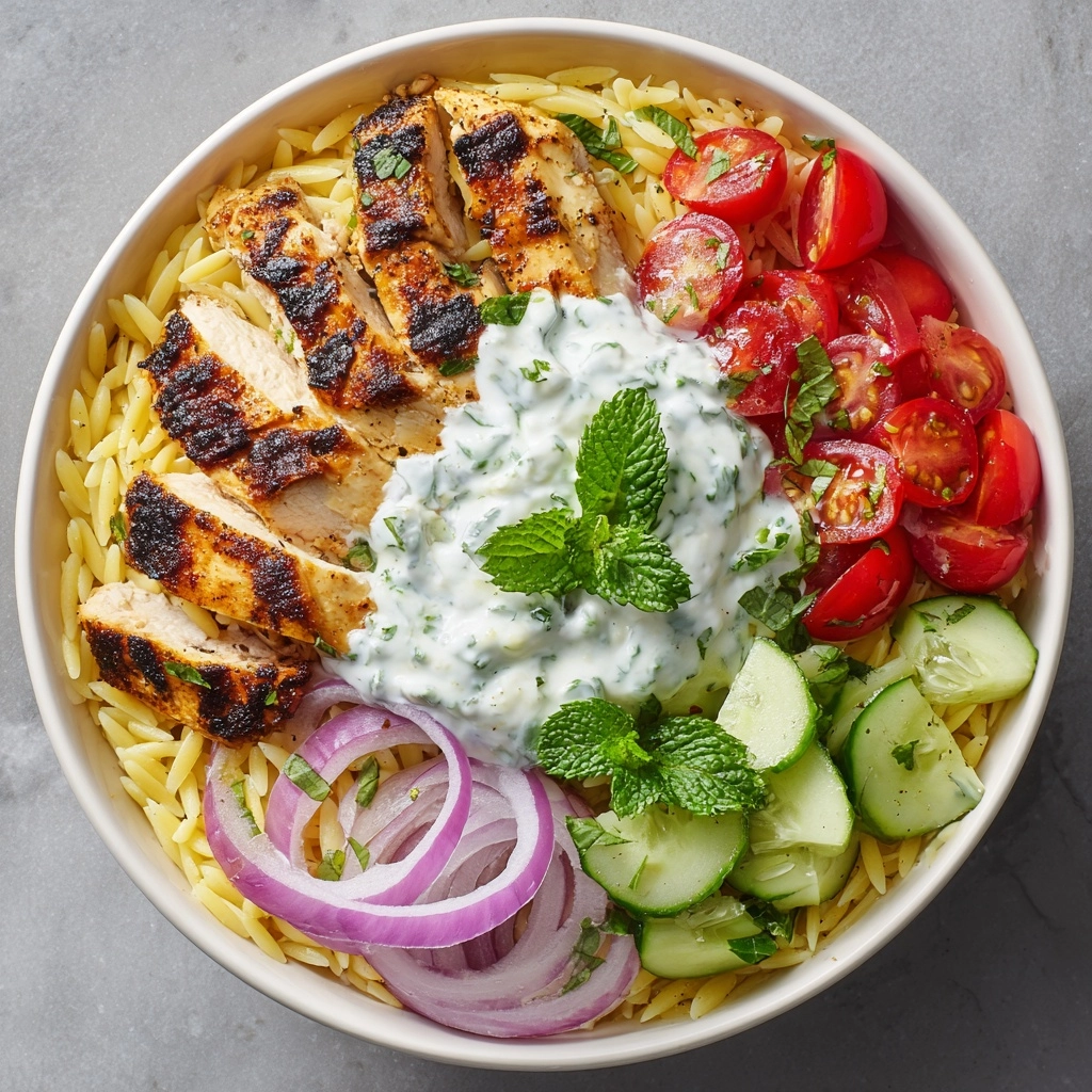 Greek Chicken Orzo Power Bowls Recipe - Recipe Image