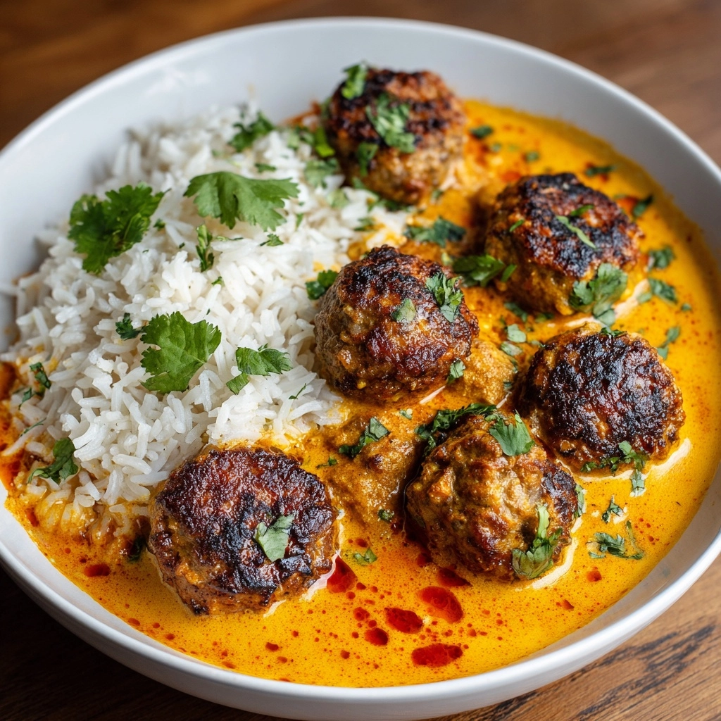 Spiced Chicken Meatballs in Coconut Curry Recipe - Recipe Image