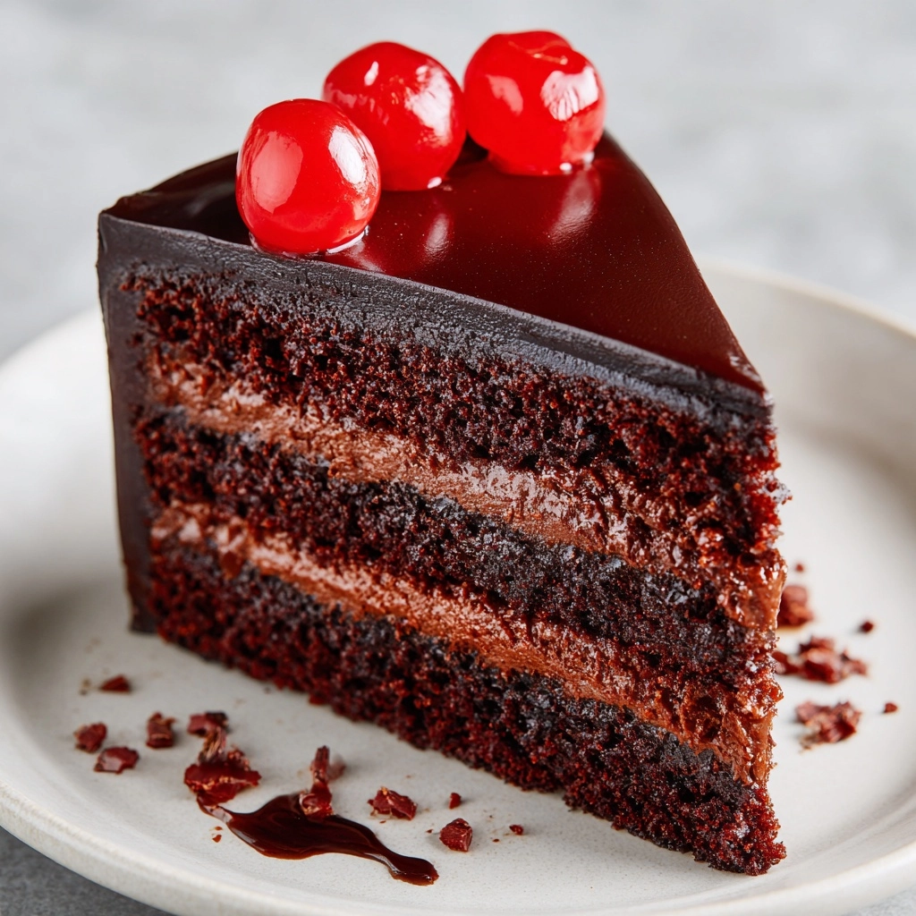 Decadent Black Forest Cheesecake Cake Recipe - Recipe Image