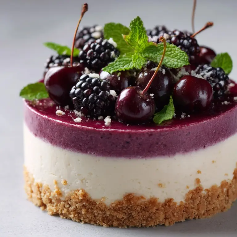 Elegant White Chocolate Blackberry Mousse Cheesecake Recipe