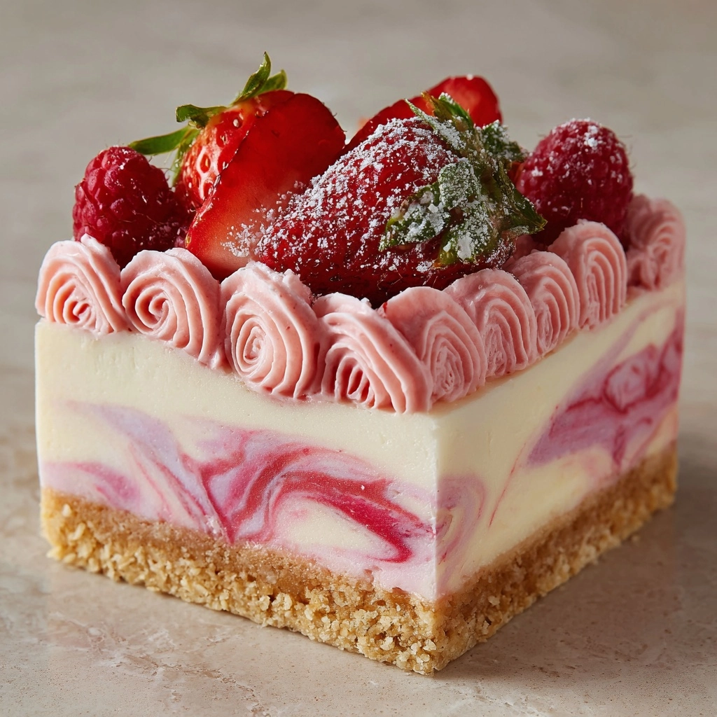 Iced VoVo Strawberry Slice Recipe - Recipe Image