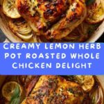 Creamy Lemon Herb Pot Roasted Whole Chicken Recipe