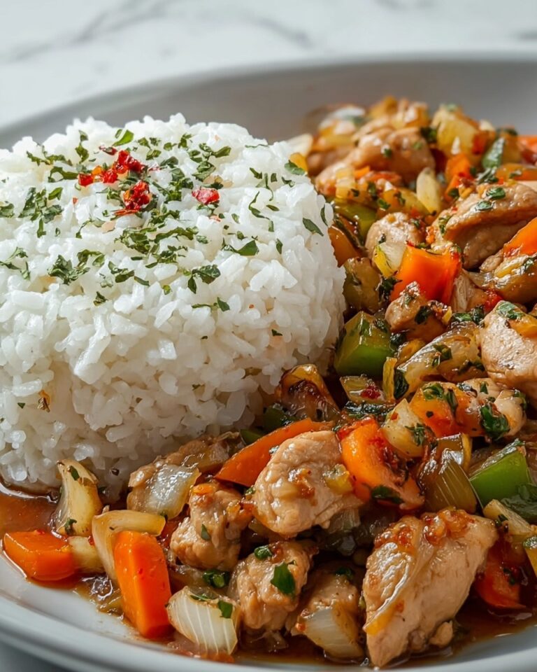 Spicy Garlic Chicken Stir-Fry with Rice Recipe