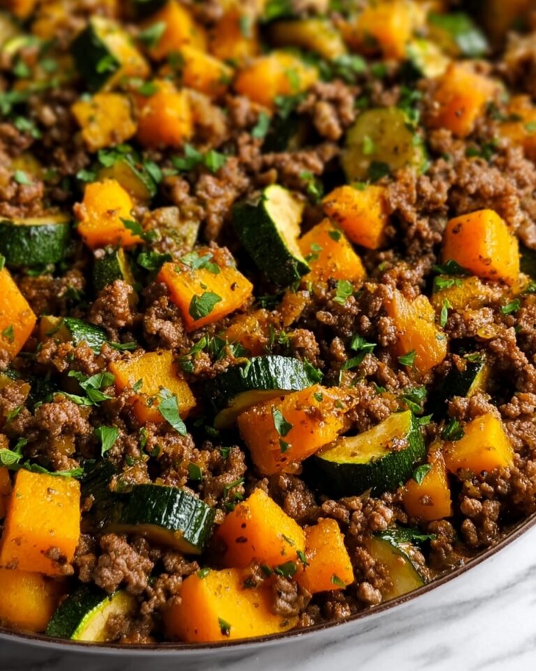 Ground Beef Skillet with Sweet Potatoes and Zucchini Recipe