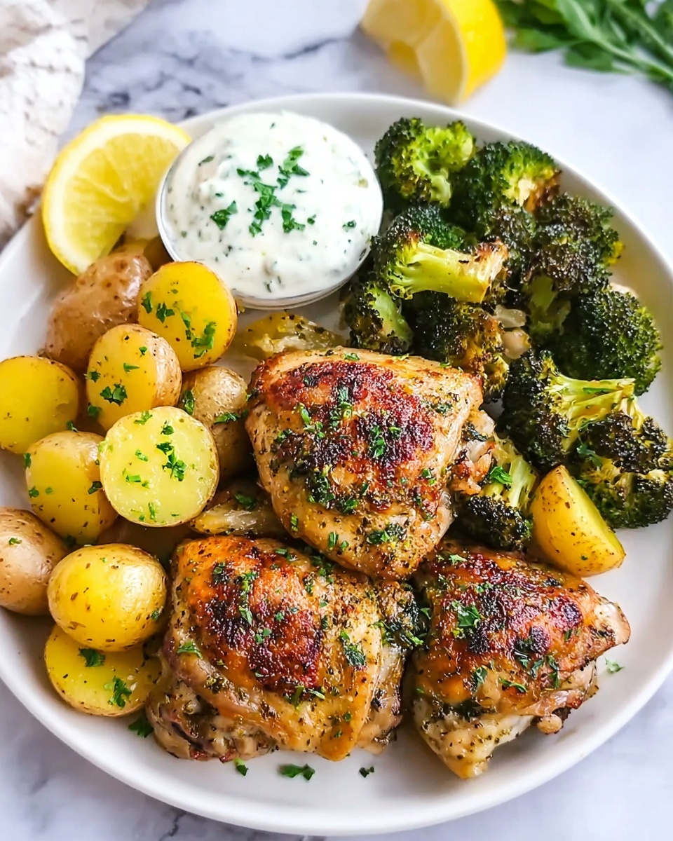 Lemon Garlic Chicken with Parmesan Herb Sauce Recipe - Recipe Image