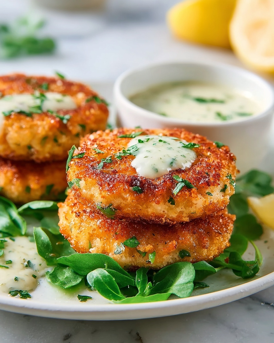 Easy Salmon Patties with Lemon-Garlic Sauce Recipe - Recipe Image