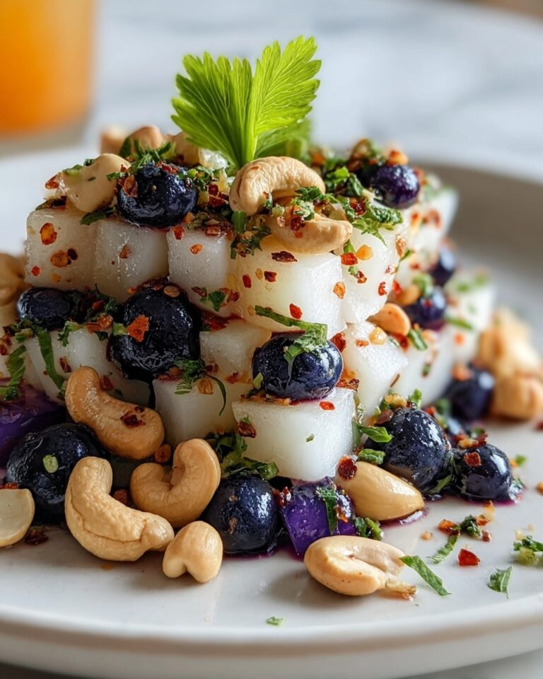 Spicy Blueberry Jicama Salad with Cashews Recipe