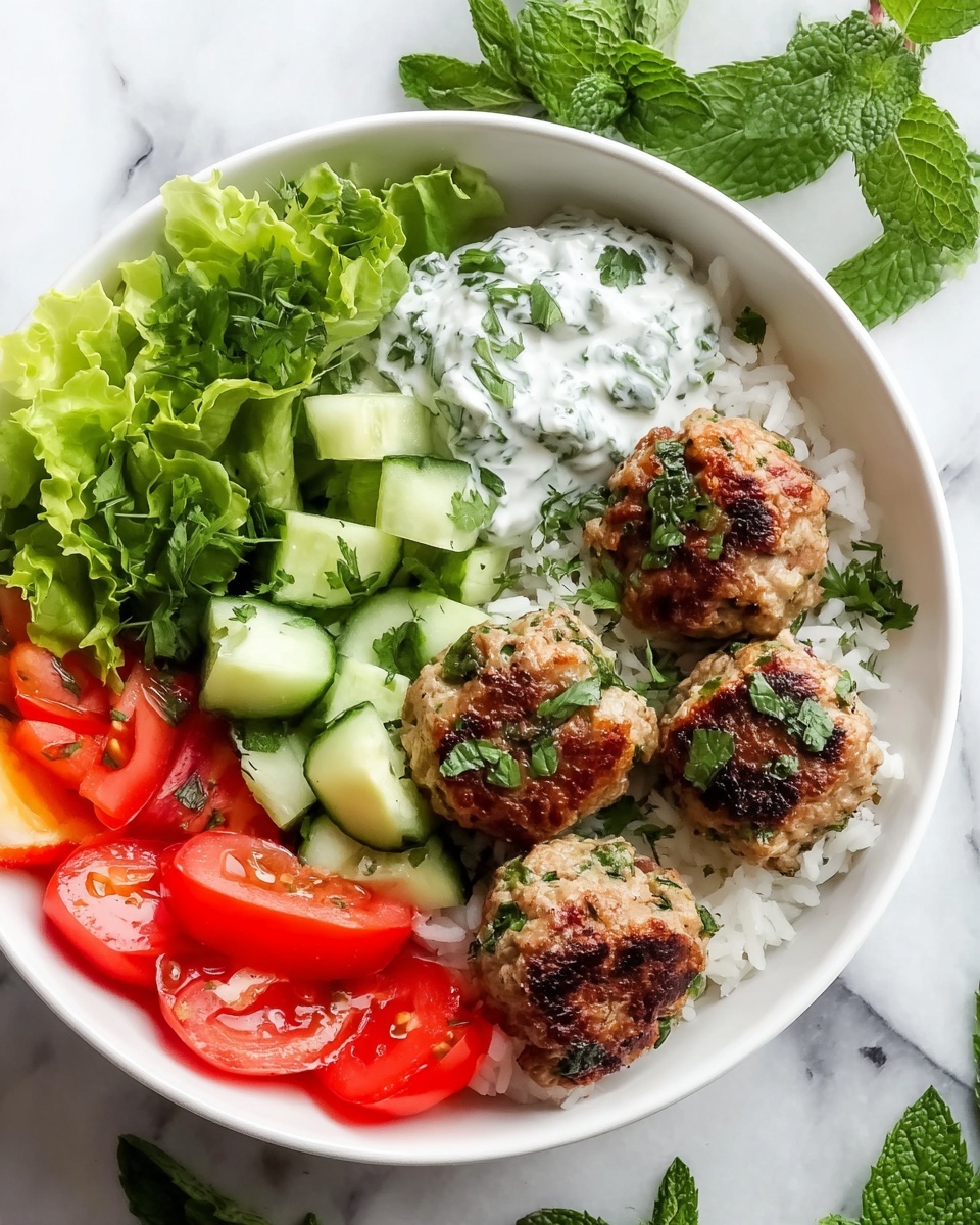 Greek Chicken Meatballs with Feta, Tzatziki, and Fresh Veggies Recipe - Recipe Image