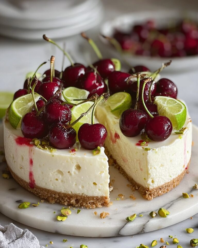 Lemon-Lime Cherry Pistachio Cheesecake Recipe