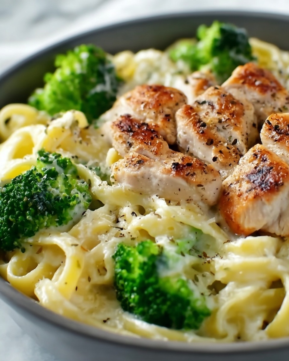 Creamy Chicken and Broccoli Alfredo Fettuccine Recipe - Recipe Image