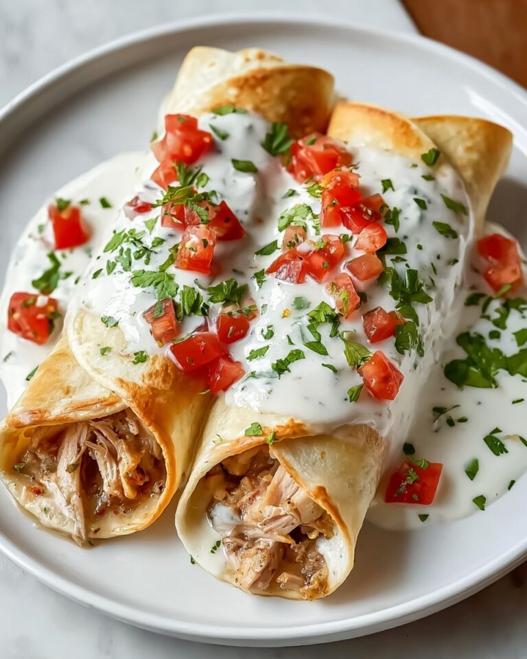 Chicken Chimichangas with Sour Cream Lime Sauce Recipe