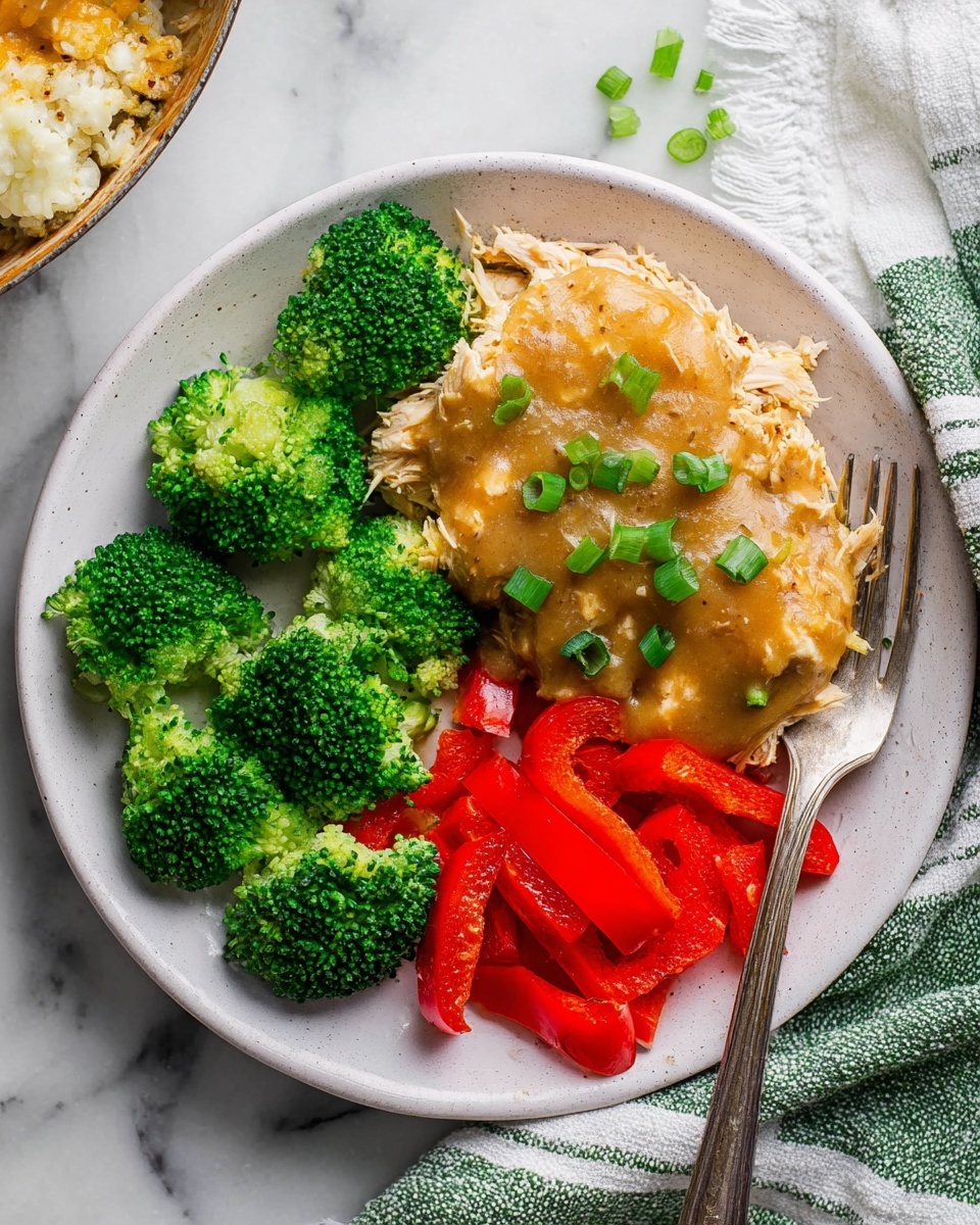 Slow Cooker Pulled Chicken with 5-Ingredient Peanut Sauce Recipe - Recipe Image