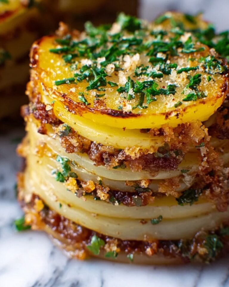 Stuffed Potato Stacks with Ground Beef, Spinach, and Melty Cheese Recipe