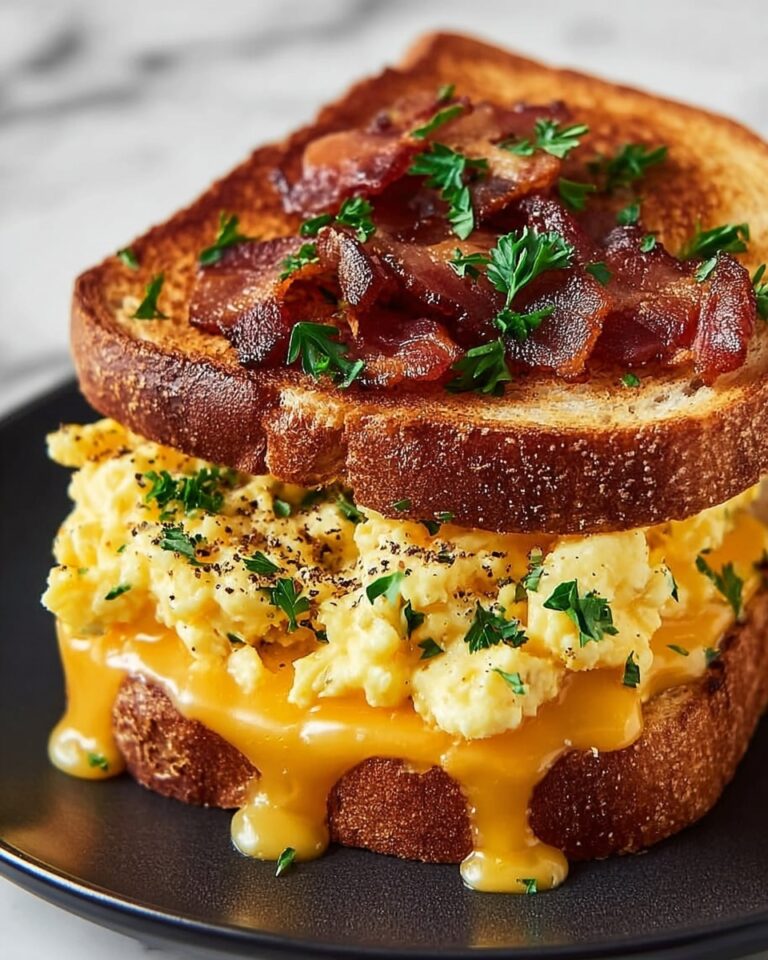 Breakfast Egg-Soaked Grilled Cheese Sandwich with Bacon and Everything Bagel Seasoning Recipe