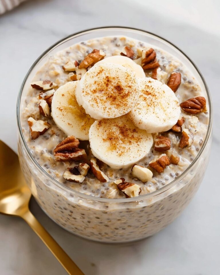 Healthy Banana Bread Overnight Oats Recipe
