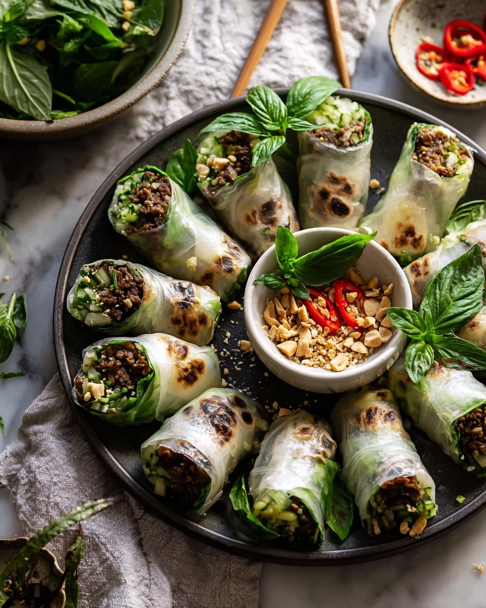 Thai Basil Beef Rolls Recipe - Recipe Image