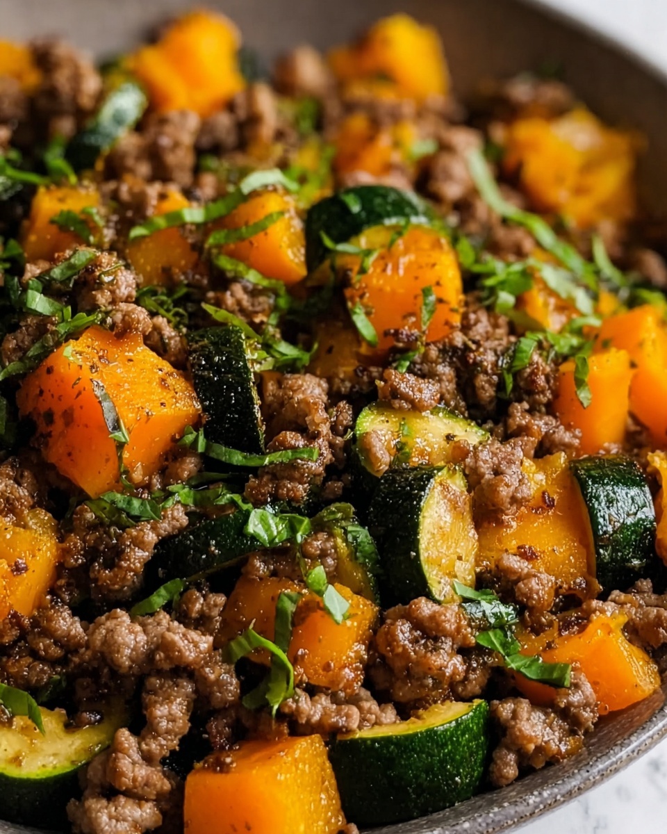 Ground Beef Skillet with Sweet Potatoes and Zucchini Recipe - Recipe Image