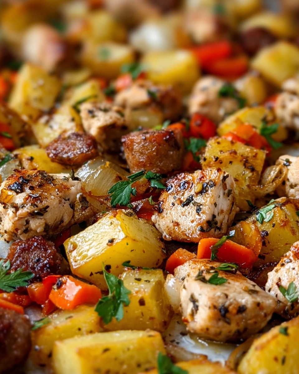 Roasted Chicken, Sausage, Peppers, and Potatoes Recipe - Recipe Image