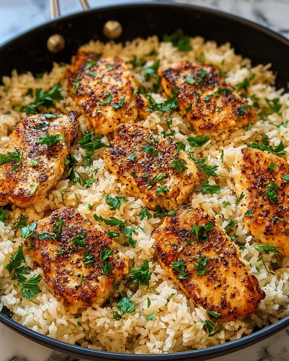 Chicken with Garlic Parmesan Rice Recipe - Recipe Image