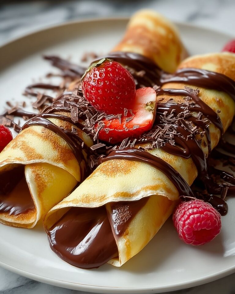 Handmade Chocolate-Filled Rolled Crêpes Recipe