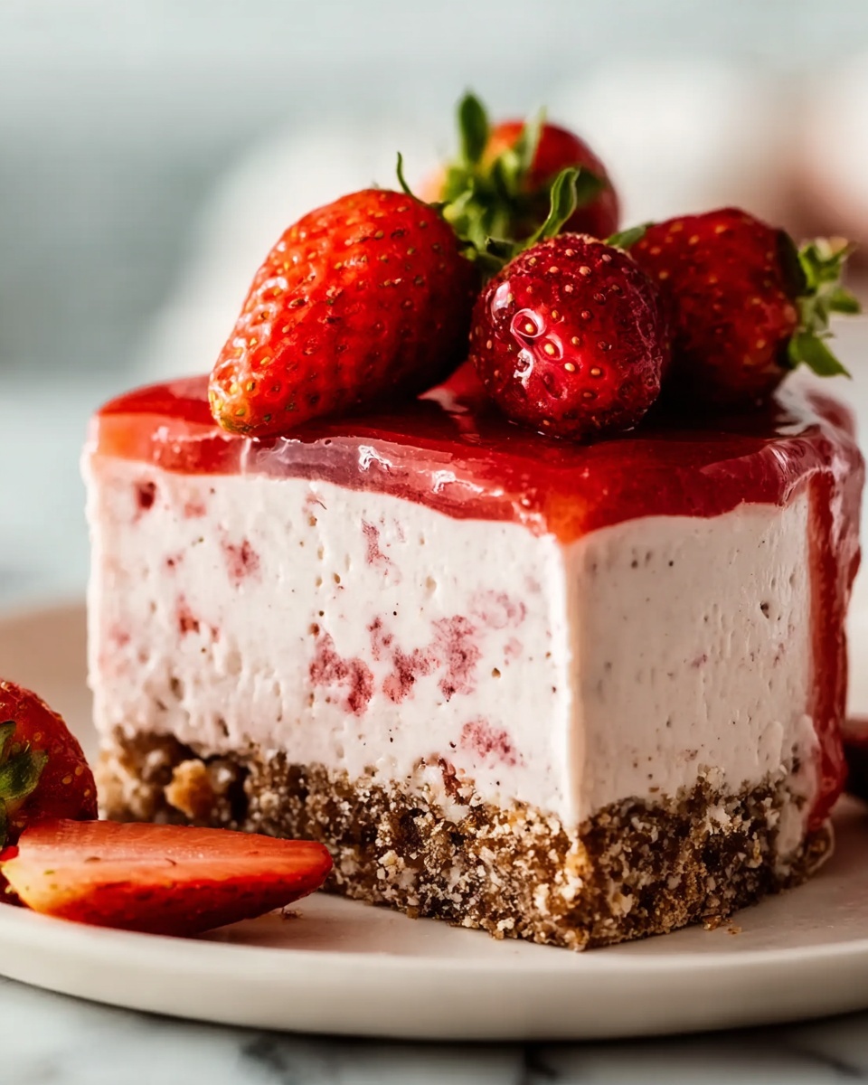 Gluten-Free & Vegan Strawberry Cheesecake Recipe - Recipe Image