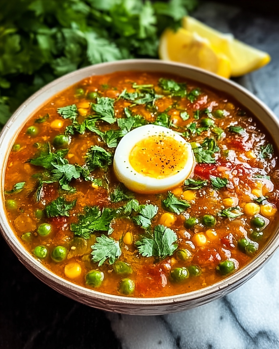 Moroccan Egg Drop Harira (Vegetable and Legume Soup) Recipe - Recipe Image