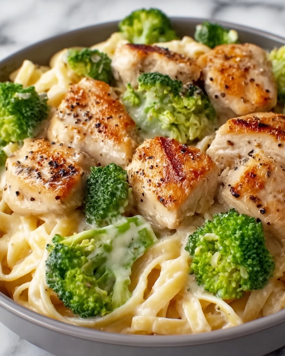 Creamy Chicken and Broccoli Alfredo Fettuccine Recipe - Recipe Image