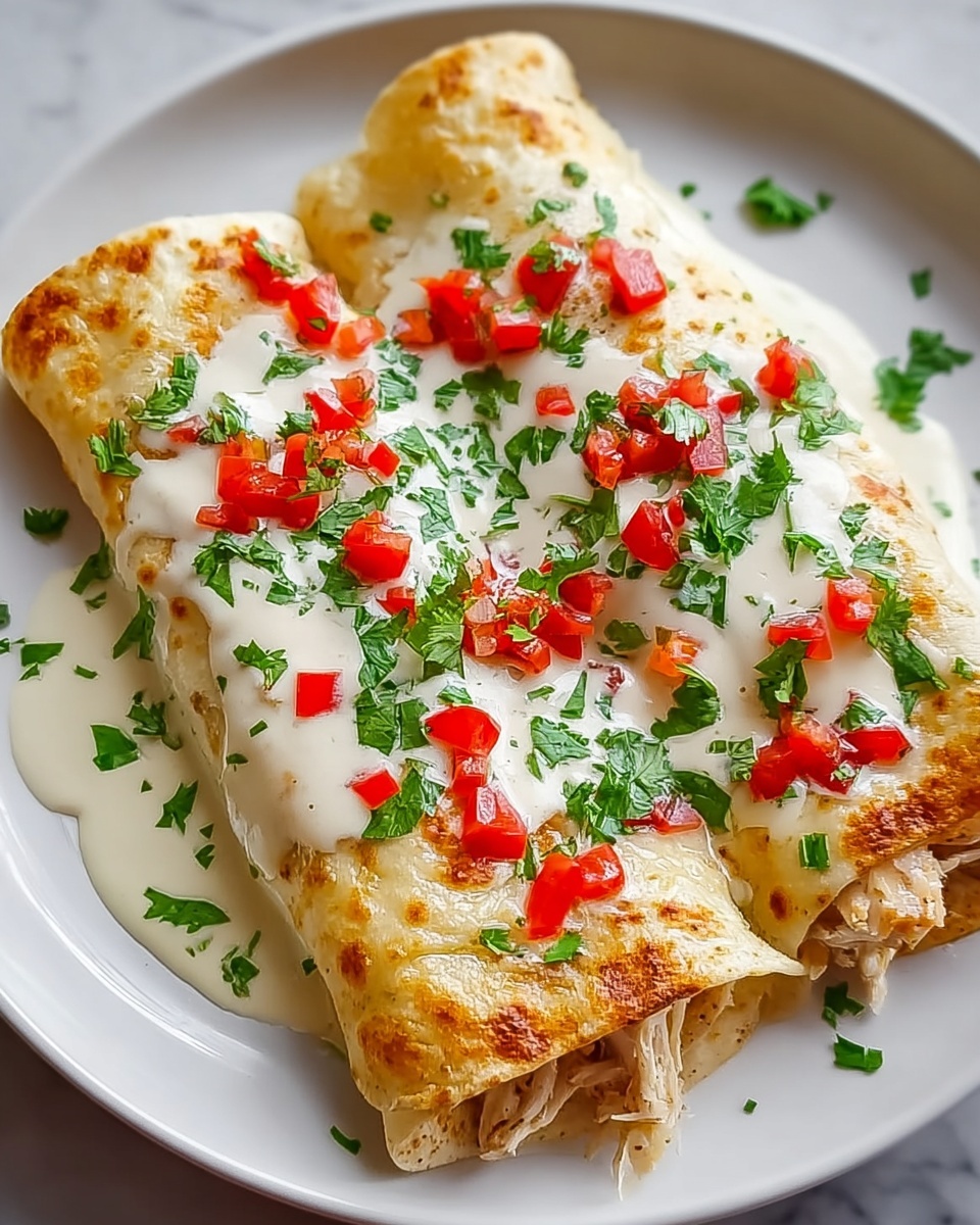 Chicken Chimichangas with Sour Cream Lime Sauce Recipe - Recipe Image