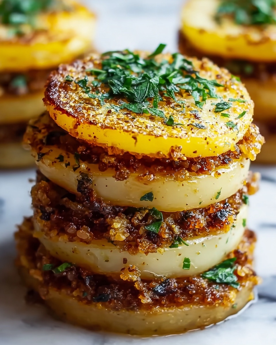 Stuffed Potato Stacks with Ground Beef, Spinach, and Melty Cheese Recipe - Recipe Image