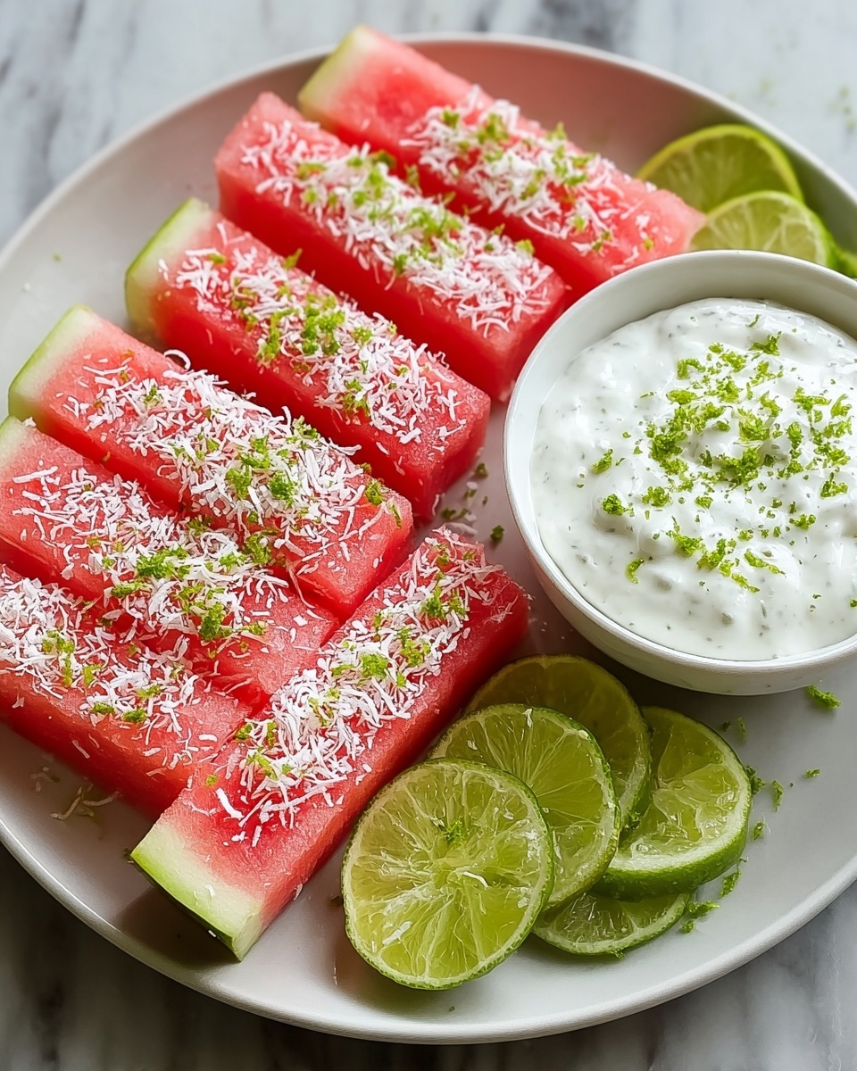 Watermelon Fries with Coconut Lime Dip Recipe - Recipe Image