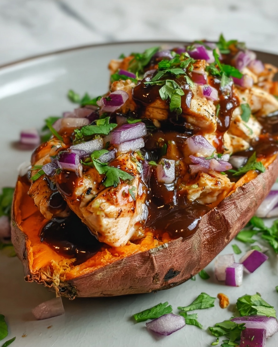 Twice-Baked BBQ Chicken Sweet Potatoes Recipe - Recipe Image