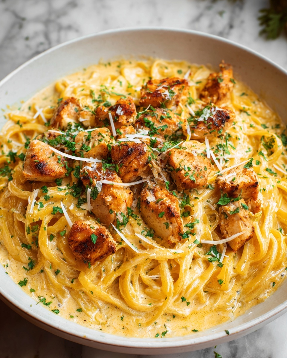 Creamy Cowboy Butter Chicken Linguine Recipe - Recipe Image