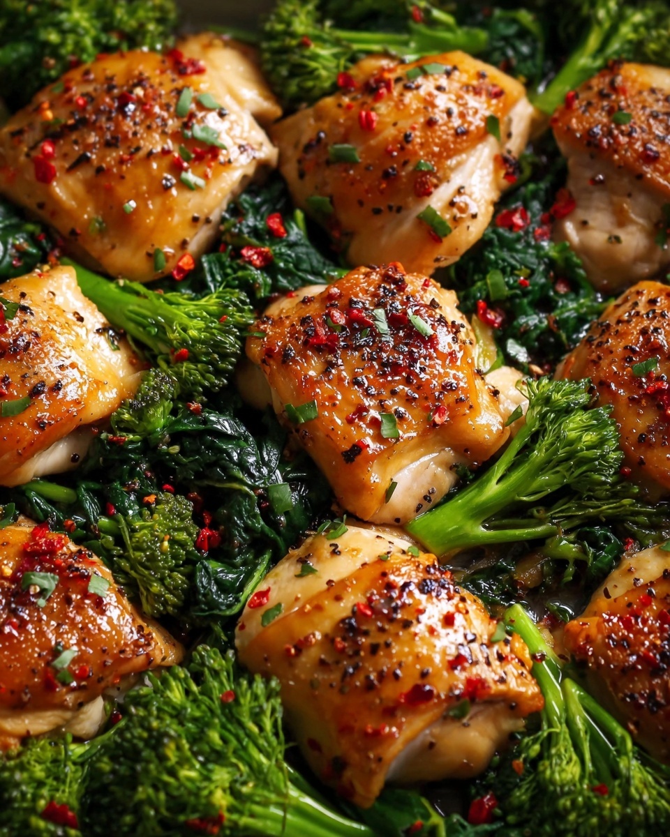 Garlic Chicken with Broccoli and Spinach Recipe - Recipe Image