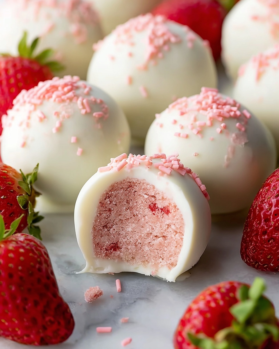 White Chocolate Strawberry Truffles Recipe - Recipe Image