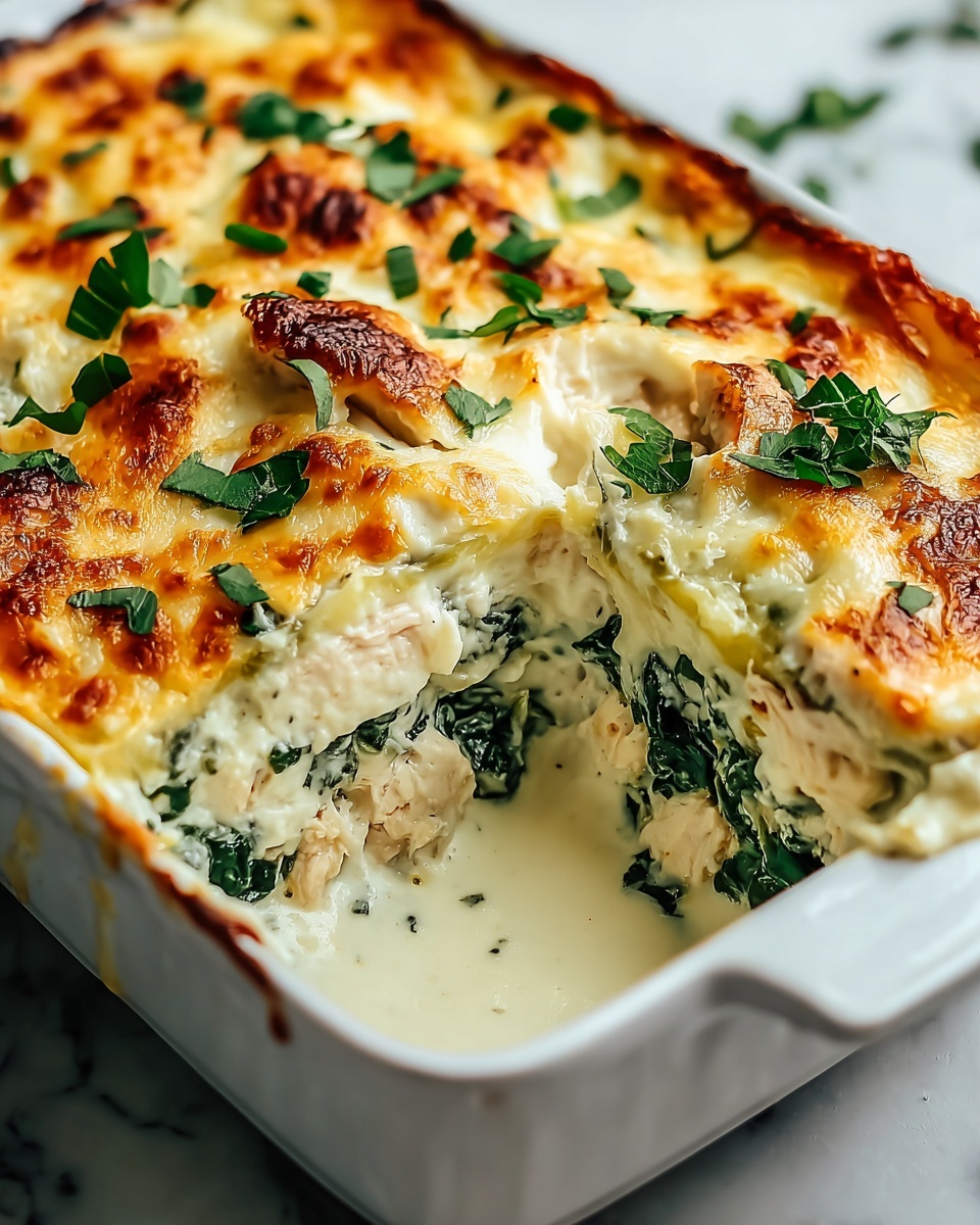 Creamy Chicken and Spinach Casserole Recipe - Recipe Image