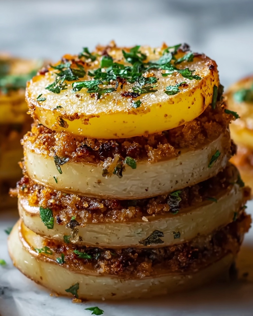 Stuffed Potato Stacks with Ground Beef, Spinach, and Melty Cheese Recipe - Recipe Image