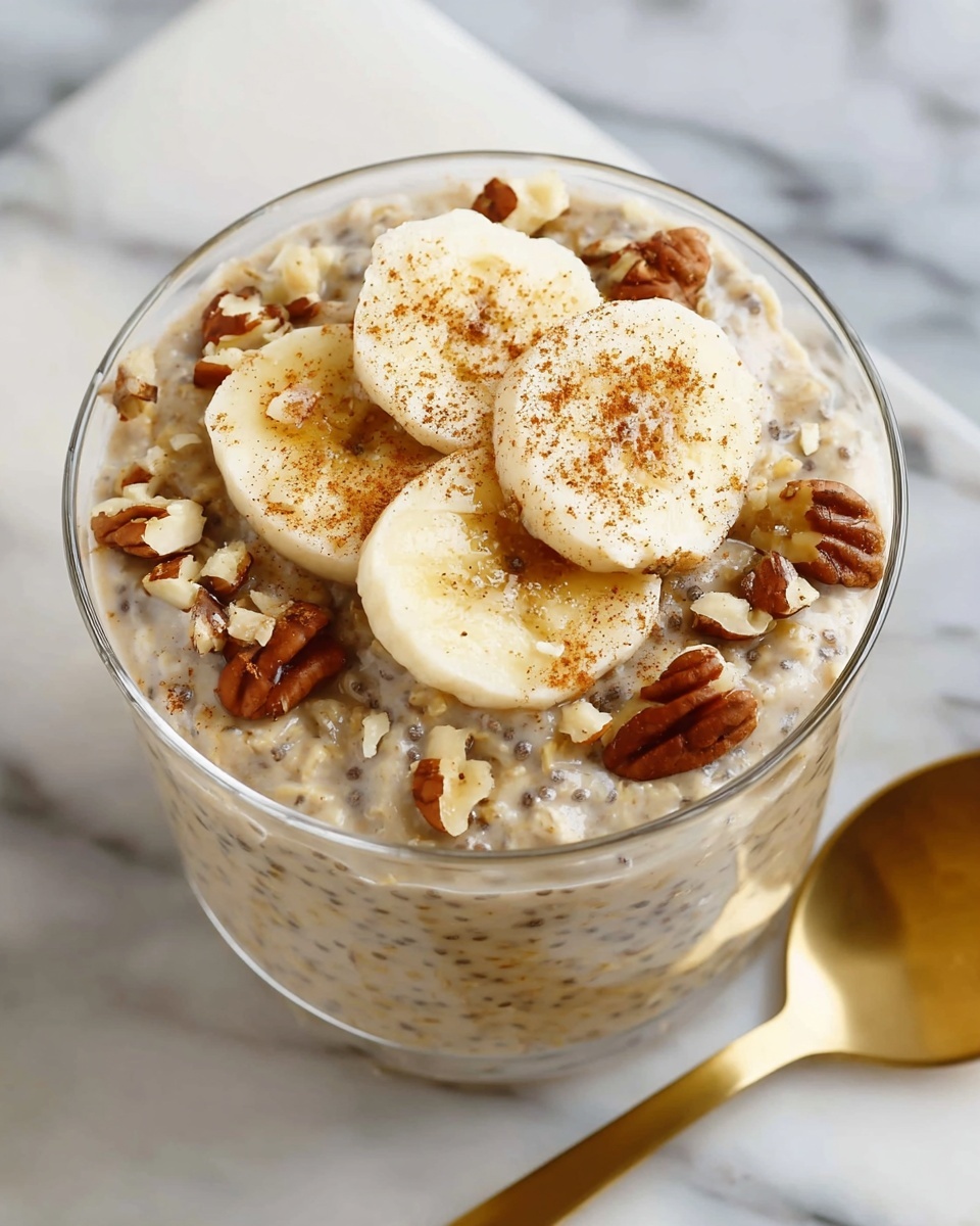Healthy Banana Bread Overnight Oats Recipe - Recipe Image