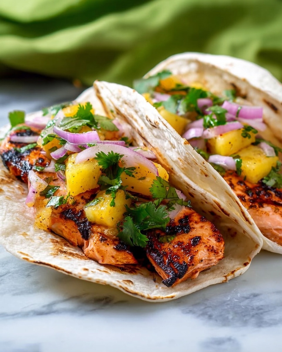 Chipotle Honey Salmon Tacos with Pineapple Salsa Recipe - Recipe Image